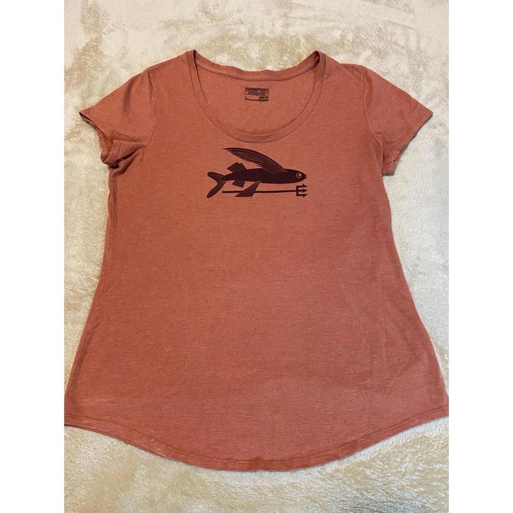 Patagonia Shirt Women Slim Large Fish Trident Rust s50
